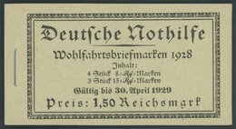 ZUSAMMENDRUCKE MH 27.3 **, 1928, Markenheftchen Nothilfe, Nicht Durchgezähnt, Pracht, Mi. 800.- - Zusammendrucke