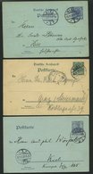 GANZSACHEN 1899-1919, 9 Verschiedene Ganzsachen Mit Abstempelungen Aus KIEL, Meist Pracht - Altri & Non Classificati