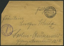 ZEPPELINPOST - MILITÄRLUFTSCHIFFAHRT 1914, KGL. PR. FELD-LUFTSCHIFFER-ABTEILUNG, Violetter Briefstempel Auf Feldpostbrie - Airmail & Zeppelin