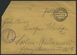 ZEPPELINPOST - MILITÄRLUFTSCHIFFAHRT 1914, KGL. PR. FELD-LUFTSCHIFFER-ABTEILUNG, Violetter Briefstempel Auf Feldpostbrie - Poste Aérienne & Zeppelin