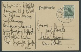 ZEPPELINPOST 6I BRIEF, 1912, Luftschiff Hansa, Fahrt Hamburg-Hannover Vom 18.8.1912, Mit Bordpoststempel In Type I Auf S - Poste Aérienne & Zeppelin