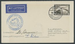 ZEPPELINPOST 26B BRIEF, 1929, Amerikafahrt, Bordpost, Ohne Verzögerungsstempel, Mit Originalunterschriften Dr. Eckener U - Luchtpost & Zeppelin