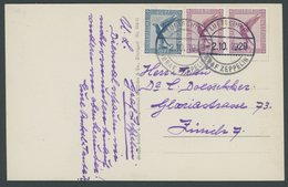 ZEPPELINPOST 39g BRIEF, 1929, 4. Schweizfahrt, Bordpost, Ohne Ankunftsstempel, Prachtkarte - Poste Aérienne & Zeppelin