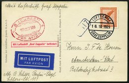 ZEPPELINPOST 42B BRIEF, 1929, Balkanfahrt, Abwurf Bukarest, Bordpost, Nur 850 Belege Befördert, Prachtkarte - Luchtpost & Zeppelin