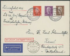 ZEPPELINPOST 50BI BRIEF, 1929, Bodenseefahrt, Bordpost Vom 9.11.1929, Irrtümlich In Frankfurt Nicht Abgegeben Und In St. - Posta Aerea & Zeppelin