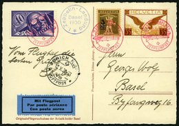 ZEPPELINPOST 95 BRIEF, 1930, Fahrt Basel-Zürich,Prachtkarte Mit Guter Frankatur - Correo Aéreo & Zeppelin