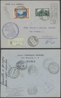 ZEPPELINPOST 208F BRIEF, 1933, Italienfahrt, Ital. Post, Frankiert U.a. Mit 20 Lire, Einschreibbrief Nach Panama, Wegen  - Posta Aerea & Zeppelin