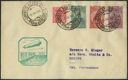 ZEPPELINPOST 220C BRIEF, 1933, 3. Südamerikafahrt, Rio De Janeiro-Recife, Prachtbrief - Luchtpost & Zeppelin