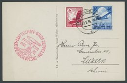 ZEPPELINPOST 365B BRIEF, 1936, Fahrt Zur Leipziger Messe, Auflieferung Friedrichshafen, Prachtkarte - Poste Aérienne & Zeppelin