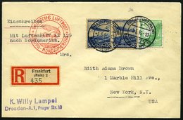 ZEPPELINPOST 406C BRIEF, 1936, 1. Nordamerikafahrt, Auflieferung Frankfurt, Einschreibbrief, Pracht - Luchtpost & Zeppelin