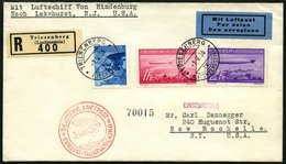 ZEPPELINPOST 408A/B BRIEF, 1936, 1. Nordamerikafahrt, Liechtenstein Post, Einschreibbrief Mit Satzfrankatur, Pracht - Posta Aerea & Zeppelin