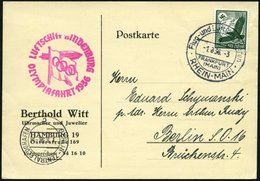 ZEPPELINPOST 427B BRIEF, 1936, Olympiafahrt, Auflieferung Rhein-Main-Flughafen (Buchstabe G), Prachtkarte - Airmail & Zeppelin