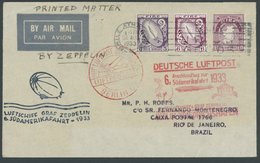 ZULEITUNGSPOST 229B BRIEF, Irland: 1933, 6. Südamerikafahrt, Anschlussflug Ab Berlin, Drucksache, Prachtbrief - Zeppelins