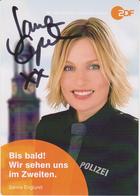 Authentic Signed Card / Autograph - German Actress SANNA ENGLUND - ZDF TV Series Notruf Hafenkante - Autogramme