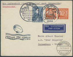 ZULEITUNGSPOST 229A BRIEF, Niederlande: 1933, 6. Südamerikafahrt, Drucksache Mit Sonderstempeln BREDA Philatelistentag,  - Zeppelins