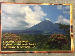 Circulated Postcard El Salvador 2012 Izalco Volcano  , ( Firefighter Stamps ) - El Salvador