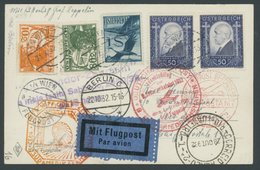 ZULEITUNGSPOST 195B BRIEF, Österreich: 1932, 9. Südamerikafahrt, Anschlussflug Ab Berlin, Prachtkarte - Zeppelin