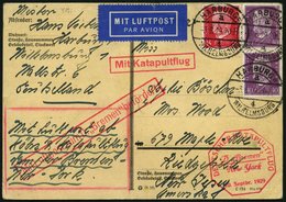 KATAPULTPOST 5c BRIEF, 9.9.1929, &quot,Bremen&quot, - Bremen, Nachbringe- Und Katapultflug, Karte Feinst - Lettres & Documents