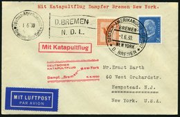 KATAPULTPOST 14b BRIEF, 5.6.1930, &quot,Bremen&quot, - Boston, Seepostaufgabe, Prachtbrief - Covers & Documents