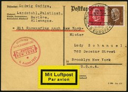 KATAPULTPOST 62b BRIEF, 5.8.1931, &quot,Europa&quot, - New York, Seepostaufgabe, Prachtkarte - Brieven En Documenten