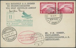 KATAPULTPOST 70 BRIEF, 11.9.1931, Bremern - Southampton, Schleuderflug Und Zeppelinfahrt Nach Meiningen (Sieger Nr. 132A - Cartas & Documentos