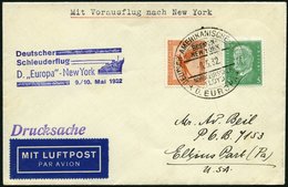 KATAPULTPOST 77b BRIEF, 9.5.1932, &quot,Europa&quot, - New York, Seepostaufgabe, Drucksache, Prachtbrief - Storia Postale