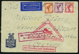 KATAPULTPOST 111c BRIEF, 29.9.1932, Europa - Southampton, Deutsche Seepostaufgabe, Brief Feinst - Briefe U. Dokumente
