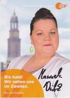 Authentic Signed Card / Autograph - German Actress MANUELA WISBECK - ZDF TV Series Notruf Hafenkante - Handtekening