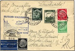 KATAPULTPOST 203b BRIEF, 31.7.1935, Europa - New York, Seepostaufgabe, Frankiert U.a. Mit S 108, Drucksache, Pracht - Brieven En Documenten