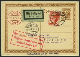 ERST-UND ERÖFFNUNGSFLÜGE 27.1.09 BRIEF, 21.3.1927, Wien-Berlin, Prachtkarte - Zeppelins