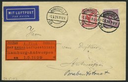 ERST-UND ERÖFFNUNGSFLÜGE 29.5.02 BRIEF, 1.5.1929, Hamburg-Antwerpen, Prachtbrief - Zeppelin