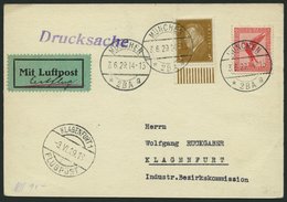 ERST-UND ERÖFFNUNGSFLÜGE 29.18.02 BRIEF, 3.6.1929, München-Klagenfurth, Prachtkarte - Zeppeline