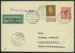 ERST-UND ERÖFFNUNGSFLÜGE 29.18.02 BRIEF, 3.6.1929, München-Klagenfurth, Prachtkarte - Zeppelin