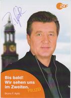 Authentic Signed Card / Autograph - German Actor BRUNO F. APITZ - ZDF TV Series Notruf Hafenkante - Autogramme