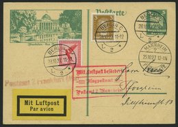 LUFTPOSTBESTÄTIGUNGSSTPL 72-01-a BRIEF, MANNHEIM In Rot, Ansichtskarte Von BERLIN Nach Mannheim, Pracht - Correo Aéreo & Zeppelin