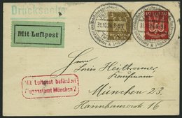 LUFTPOSTBESTÄTIGUNGSSTPL 77-02 BRIEF, MÜNCHEN, Flugpostamt, Drucksache Von FRANKFURT Nach München, Prachtkarte - Poste Aérienne & Zeppelin
