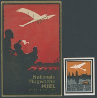 ALTE ANSICHTSKARTEN 1911, Farbige Ansichtskarte Nationale Flugwoche Kiel 17.-23. Juni Und Vignette Flugwoche Kiel 18.-24 - Other & Unclassified