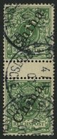 DP CHINA 2IIZS O, 1898, 5 Pf. Steiler Aufdruck Im Zwischenstegpaar, Obere Marke Aufklebefehler Sonst Pracht, Gepr. Bothe - China (kantoren)