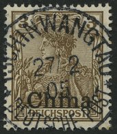 DP CHINA 15a O, 1901, 3 Pf. Reichspost, Zentrischer Stempel TSCHINWANTAU, Kabinett - China (offices)