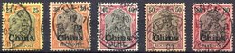 DP CHINA 19-23 O, 1901, 25 - 80 Pf. Reichspost, 5 Prachtwerte, Mi. 74.- - China (kantoren)