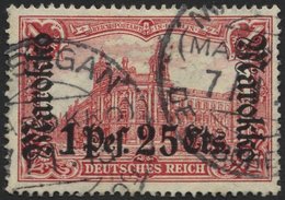 DP IN MAROKKO 55IA O, 1911, 1 P. 25 C. Auf 1 M., Friedensdruck, Stempel MASAGAN, üblich Gezähnt Pracht, Mi. (80.-) - Deutsche Post In Marokko