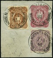 DP TÜRKEI V 32,43a BrfStk, 7.1.1881, 5 Pfe. Graulila (kleine Eckkorrektur) Und 25 Pf. Orangebraun Auf 10 Pf. Ganzsachena - Turchia (uffici)