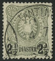 DP TÜRKEI 5a O, 1884, 21/2 PIA. Auf 50 Pf. Graugrün, Feinst, Mi. 190.- - Turkey (offices)