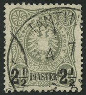 DP TÜRKEI 5a O, 1884, 21/2 PIA. Auf 50 Pf. Graugrün, Feinst, Mi. 190.- - Deutsche Post In Der Türkei