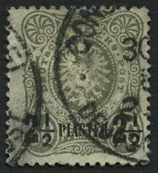 DP TÜRKEI 5a O, 1884, 21/2 PIA. Auf 50 Pf. Graugrün, Feinst, Gepr. Jäschke-L., Mi. 190.- - Turkse Rijk (kantoren)
