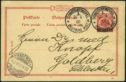 DP TÜRKEI P 5 BRIEF, 1900, 10 PARA Auf 10 Pf., Stempel CONSTANTINOPEL 1a, Prachtkarte Nach Goldberg - Deutsche Post In Der Türkei