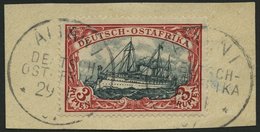 DEUTSCH-OSTAFRIKA 21b BrfStk, 1901, 3 R. Dunkelrot/grünschwarz, Ohne Wz., Stempel AMANI, Prachtbriefstück - África Oriental Alemana