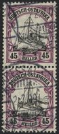 DEUTSCH-OSTAFRIKA 36 Paar O, 1906, 45 H. Mittelbraunviolett/schwarz, Mit Wz., Im Senkrechten Paar, Pracht, Mi. (140.-) - Africa Orientale Tedesca