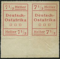 DEUTSCH-OSTAFRIKA IV W2 (*), 1916, 71/2 H. Rot, Type II Und I, Im Waagerechten Paar Mit Unterrand, Pracht, Mi. 250.- - África Oriental Alemana