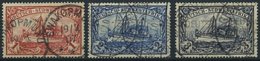 DSWA 20-22 O, 1901, 1 - 3 M. Kaiseryacht, Ohne Wz., 3 Werte Feinst/Pracht, Mi. 143.- - German South West Africa